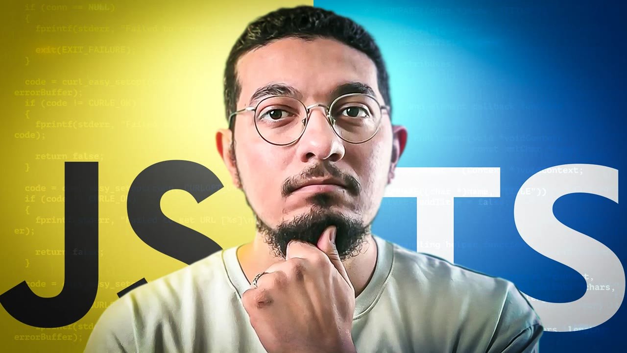 YouTube thumbnail: JS vs TS, Fathy and Abusrea